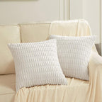 Fancy Homi 4 Packs Pure White Decorative Throw Pillow Covers 20x20 Inch - Image 6