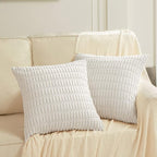 Fancy Homi 4 Packs Pure White Decorative Throw Pillow Covers 18x18 Inch - Image 6