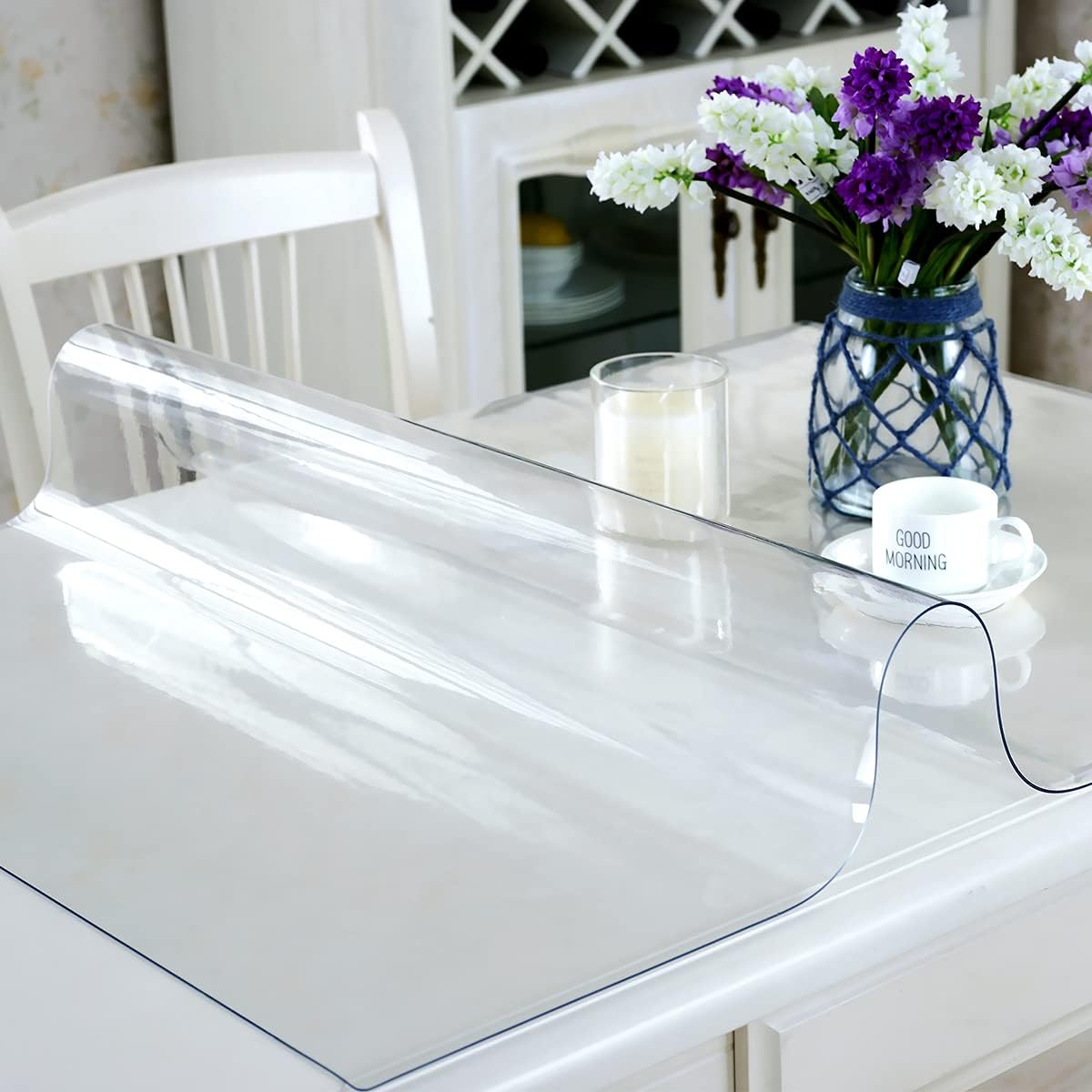Clear Table Protector 42 x 78 Inch, 2mm Plastic Table Cover