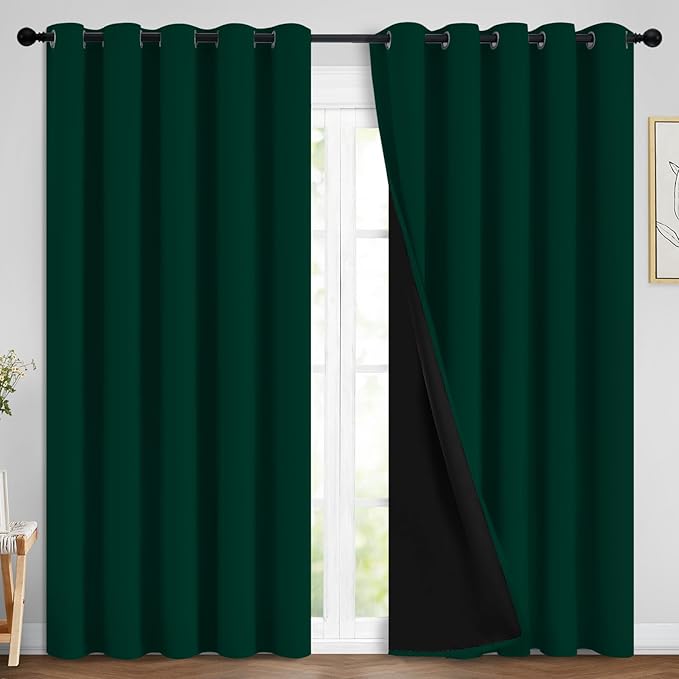 Yakamok 100% Blackout Lined Panels, Thermal Insulated Blackout Curtains by Yakamok