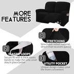 ULTICOR Reclining Love Seat Slipcover, 6-Piece Velvet Stretch Loveseat - Image 5