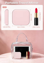 Magnifying Mirror with Light, Rechargeable Compact Makeup Mirror 40X Pink