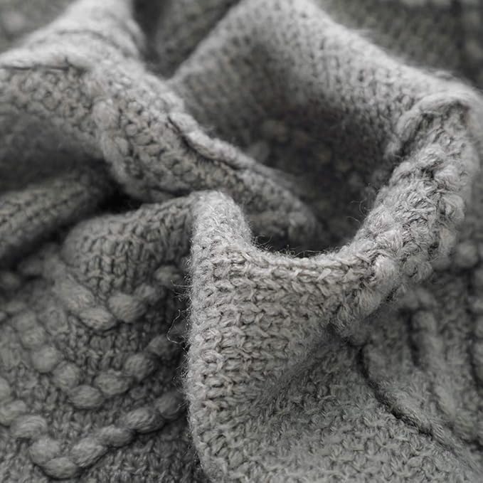 BOURINA Throw Blanket Textured Solid Soft Sofa Throw Couch Cover Knitted - Image 5