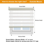 Persilux Cordless Zebra Blinds for Windows Free-Stop Roller Windows Shades Dual Layer Light Control for Day and Night, Light Filtering Sheer Shades for Home (34" W X 64" H, Cream)