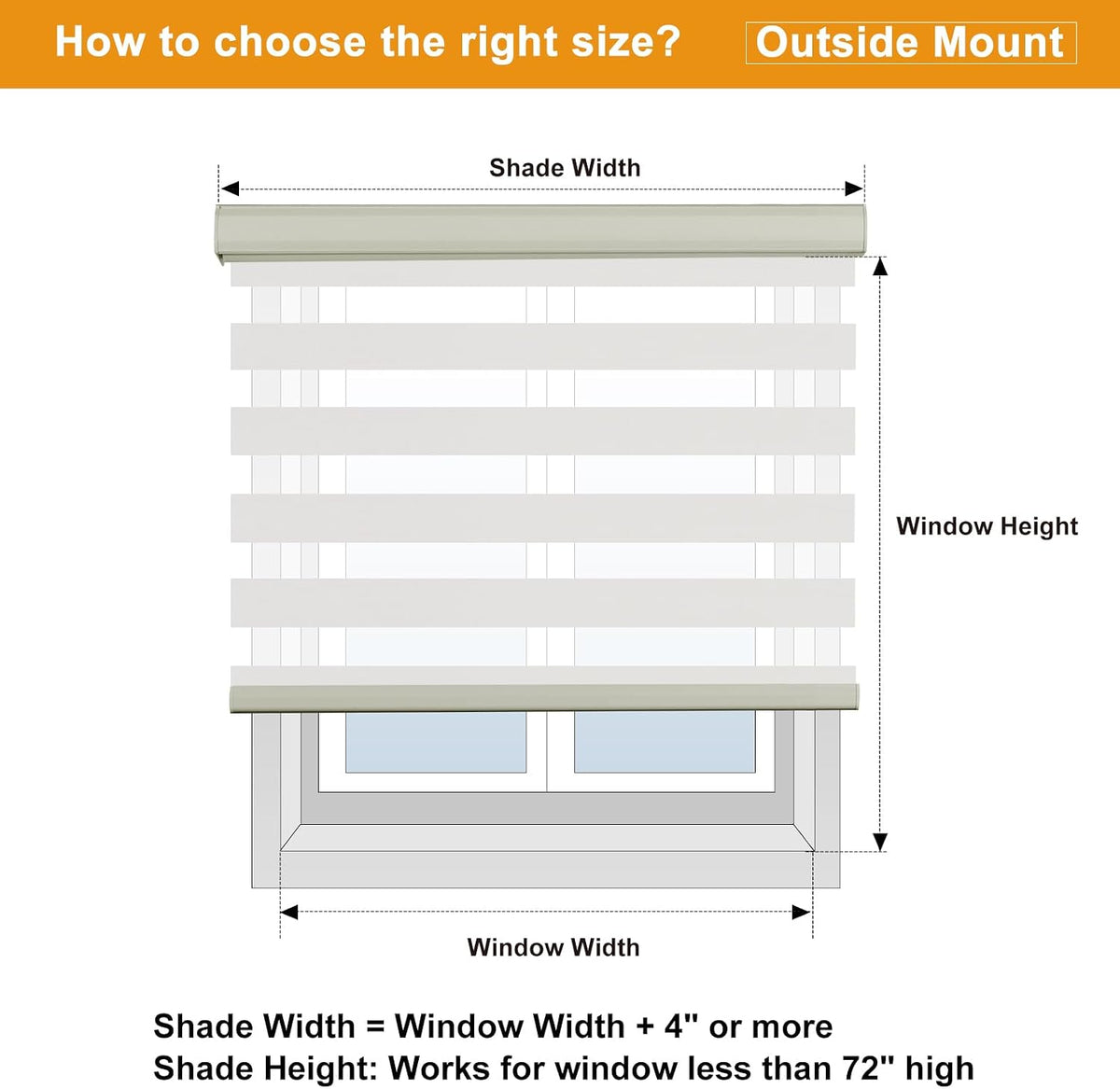 Persilux Cordless Zebra Blinds for Windows Free-Stop Roller Windows Shades Dual Layer Light Control for Day and Night, Light Filtering Sheer Shades for Home (34" W X 64" H, Cream)