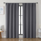 Simplebrand Ava Grey Blackout Curtains by Simplebrand