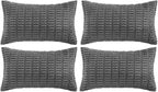 Fancy Homi 4 Packs Dark Grey Decorative Throw Pillow Covers 12x24 Inch by Fancy+Homi