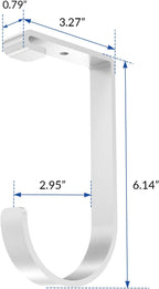 FLEXIMOUNTS 4 Pack Add-On Storage Flat Hooks, White