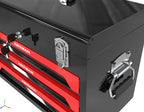 3 Drawers Tool Box with Key Locking and Ball-Bearing Drawers,Multifunctional Home Repair Kit w/Wrench/Screwdriver/Pliers/Hammer,for DIY Enthusiast,Mechanic, Maintenance Worker,Black