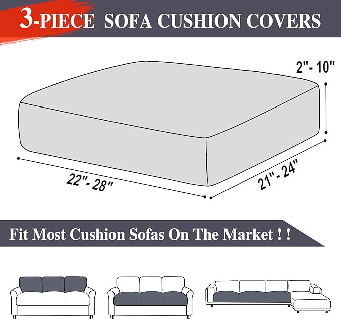 Couch Cushion Covers Seat Cushion Cover Stretch Couch Cover Separate Sectional - Image 6