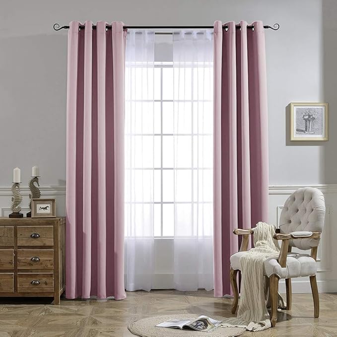 NICETOWN Blackout Pink Curtains - Image 6
