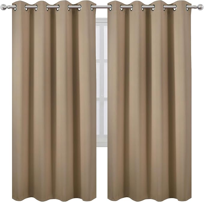 LEMOMO Natural Thermal Blackout Curtains/52 x 72 Inch/Set of 2 Panels Room - Image 2