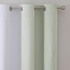 Estelar Textiler Sage Green and Greyish White Ombre Blackout Curtains 45 Inch - Image 4