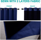 NICETOWN Pure White 100% Blackout Lined Curtains, Royal Blue, 1 Pair, 2 Thick - Image 5