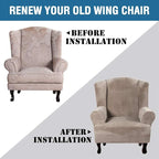 H.VERSAILTEX Wingback Chair Covers Velvet Plush Wing Chair Slipcover 1 Piece - Image 8