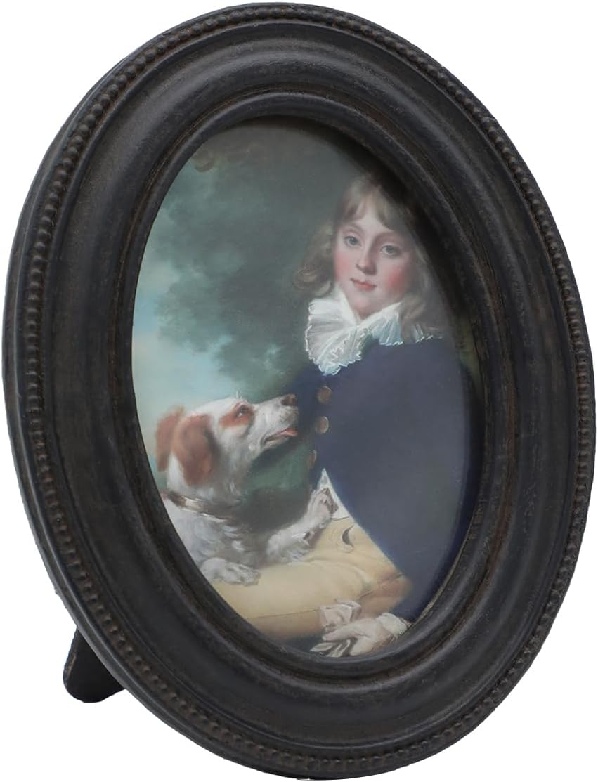 2.5x3.5 Vintage Oval Picture Frame, Small Antique Black Frame
