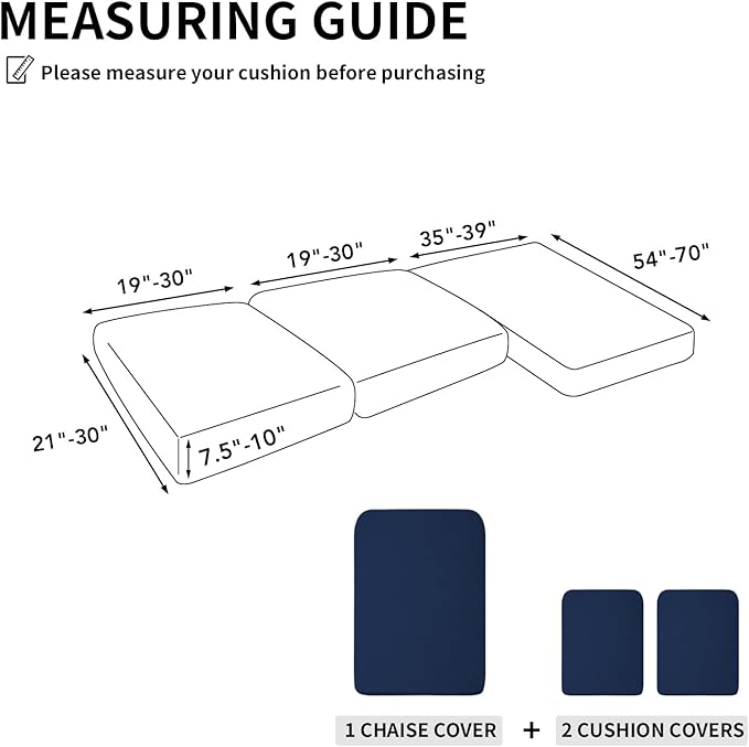 Easy-Going Stretch 3 Pieces Couch Cushion Covers - Image 2