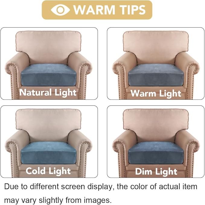 H.VERSAILTEX Velvet Stretch Couch Cushion Cover Plush Cushion Slipcover - Image 6