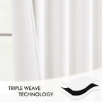 MIULEE Pure White Back Tab Blackout Curtain 96 Inch Long 2 Panels Set - Image 7