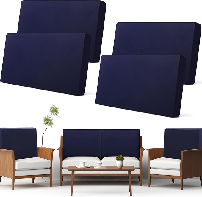 Newwiee Set of 4 Stretch Patio Cushion Covers Sofa Couch Seat Chair Slipcovers by Newwiee