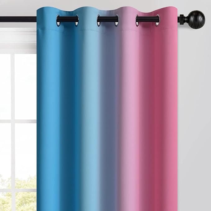 Yakamok Ombre Pink and Blue Curtains - Image 3