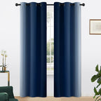 Yakamok Light Blocking Ombre Curtains, Room Darkening Grommet Window Drapes - Image 2