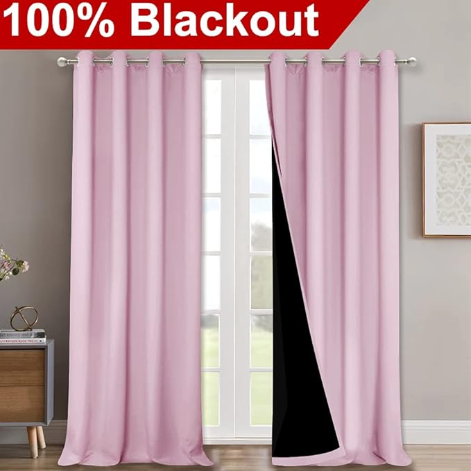 NICETOWN Full Shading Curtains for Windows, Super Heavy-Duty Black Lined - Image 2