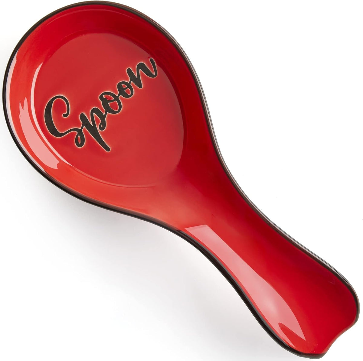 Ceramic Spoon Rest for Stove Top, DAYYET Large Spoon Holder, Spoon Rest for Kitchen Counter, Utensil Rest for Ladles, Spatula, Tong, Pink Kitchen Decor and Accessories