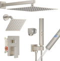 Rain Shower System 12"&6" Shower Heads Wall Mount Shower Faucet Set