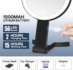 MIYADIVA Lighted Makeup Mirror, 30X Magnifying Mirror with Light, Hanging and Handheld Mirror with Handle,Black