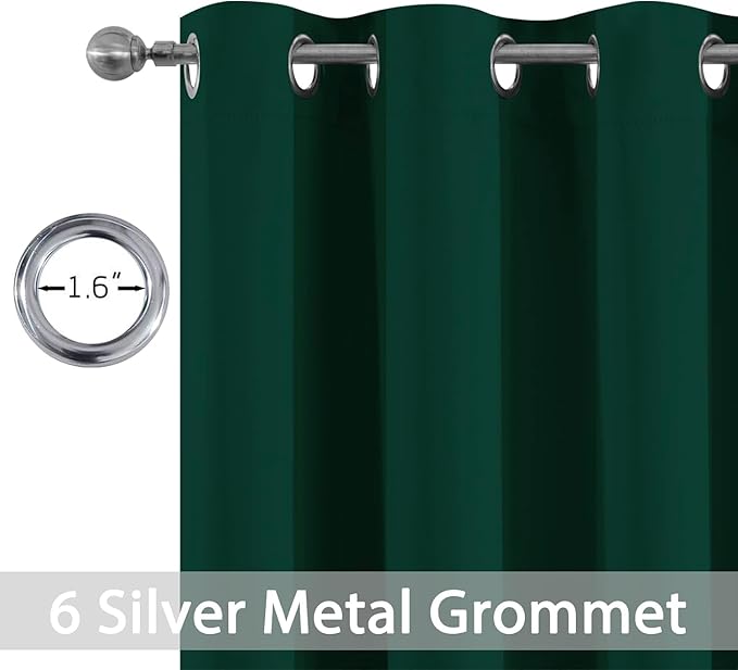 Yakamok Dark Green Blackout Curtains - Image 2