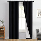 Yakamok 100% Blackout Curtain Panels 84 inches Cold and Light Blocking Drapes by Yakamok