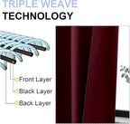 Simplebrand Ava Burgundy Short Blackout Curtains - Image 5