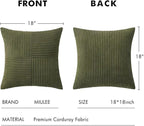 MIULEE Olive Green Decorative Throw Pillow Covers 18x18 Inch - Image 6