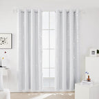 Deconovo Designer Series Silver Cubic Print Room Darkening Curtains - Image 2