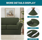 Turquoize 4 Piece Sofa Covers for 3 Cushion Couch Sofa Slipcover Soft Couch - Image 4