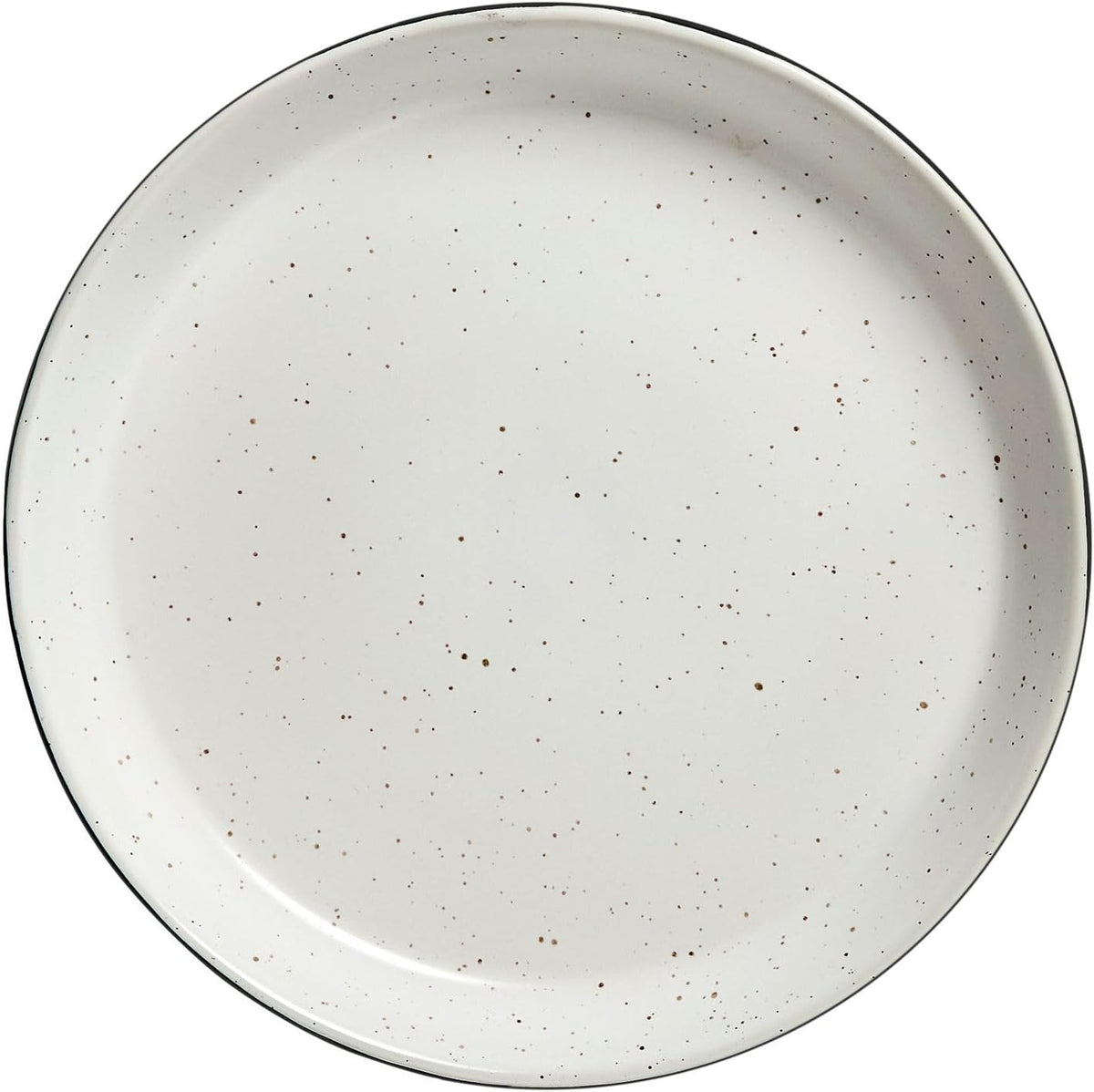 Sango 12-Piece Stoneware Dinnerware Set for 4, Modern White & Black Plates and Bowls Sets with Speckled Glaze, Durable Kitchen Ceramic Dish Set, Microwave & Dishwasher Safe Everyday Dishes, Stockholm