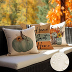 RABUSOFA Fall Pillow Covers 16x16 Aqua Pumpkin Fall Decorations for Home
