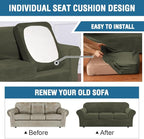H.VERSAILTEX Modern Velvet Plush 4 Piece High Stretch Sofa Slipcover Sofa Cover - Image 6