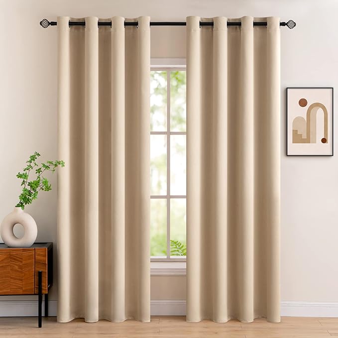 MIULEE Room Darkening Curtains Thermal Insulated Drapes Solid Window Treatment by MIULEE