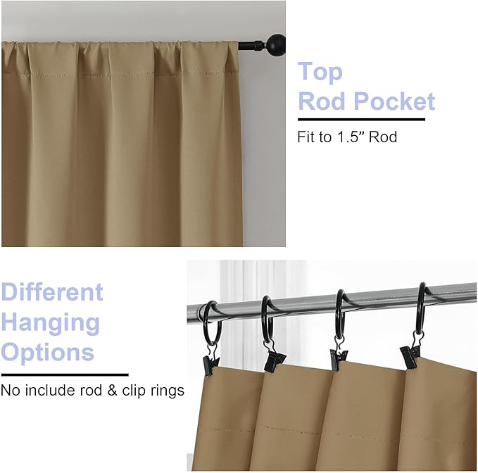 Simplebrand Taupe Blackout Curtains - Image 4