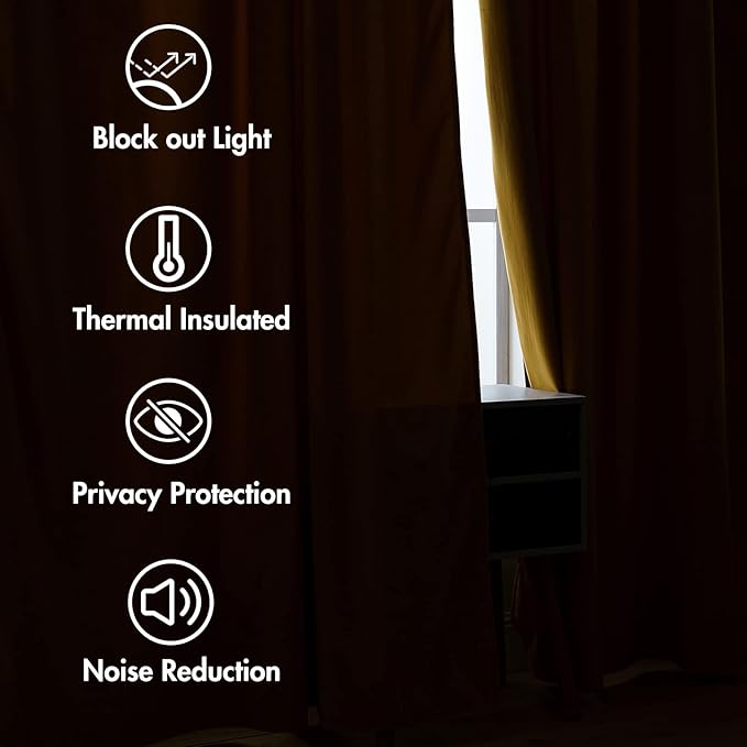 MIULEE Velvet Curtains 63 inch Length 2 Panels - Image 5