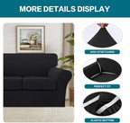 Turquoize 4 Piece Sofa Covers for 3 Cushion Couch Sofa Slipcover Soft Couch - Image 4