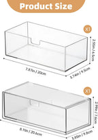 Stackable Medicine Cabinet Makeup Organizer for Bathroom, 2 Pack