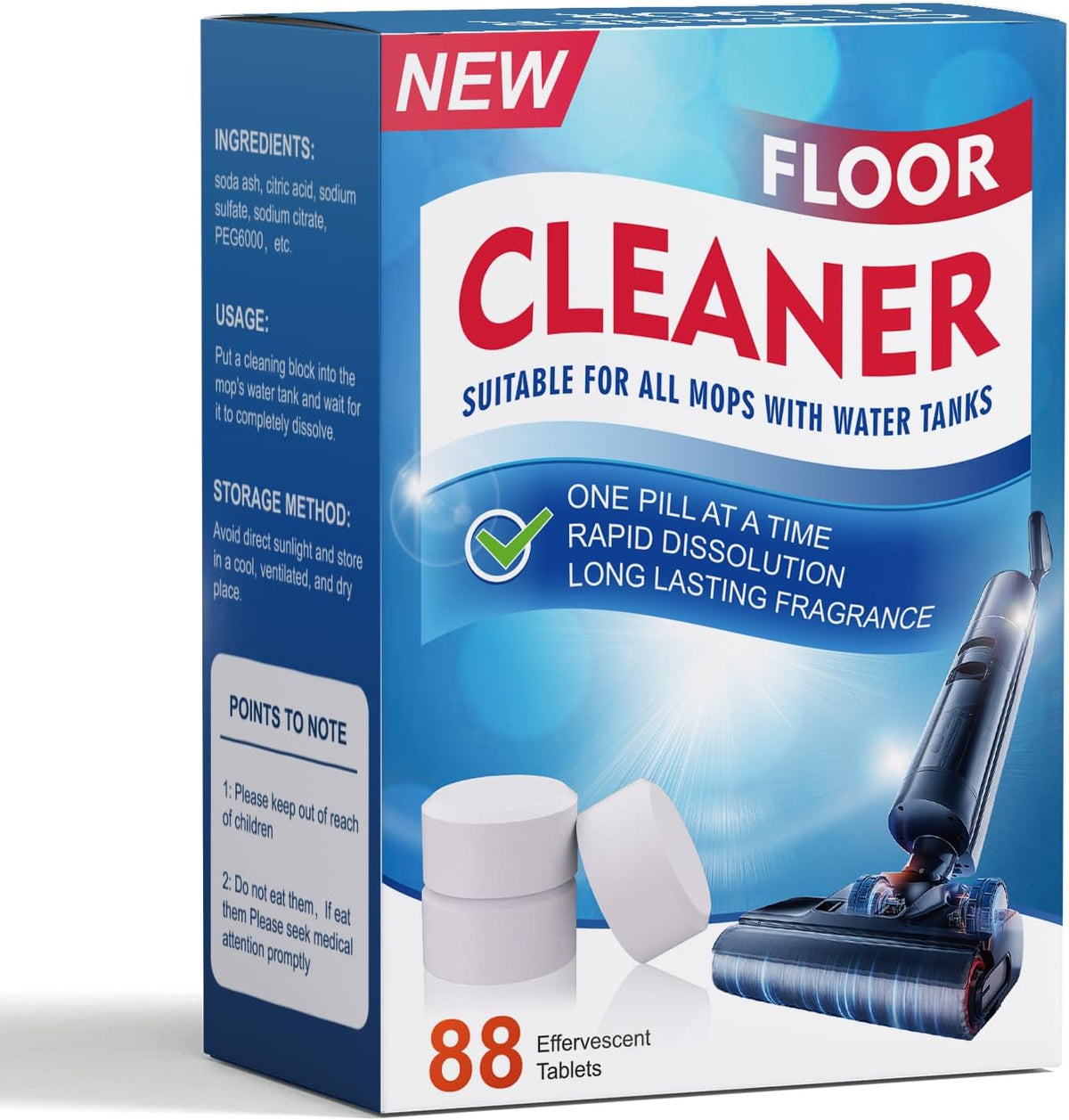 88PCS Lavender Floor Cleaning Solution Compatible with Tineco Vacuum Mop