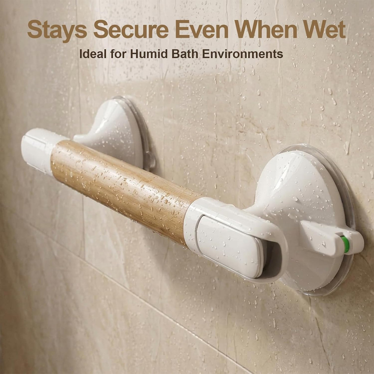 2 Pack Grab Bars For Shower, 15'' Suction Cup Shower Handle for Seniors