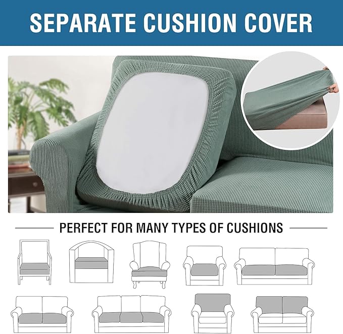 H.VERSAILTEX 4 Piece Stretch Sofa Covers - Image 5