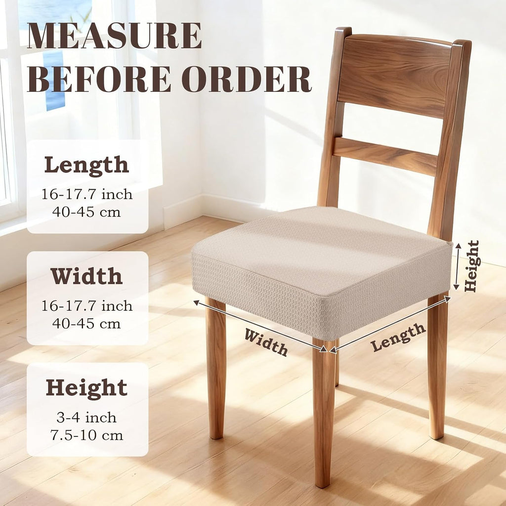Songrey Waterproof Chair Covers for Dining Chairs, Set of 4, Taupe