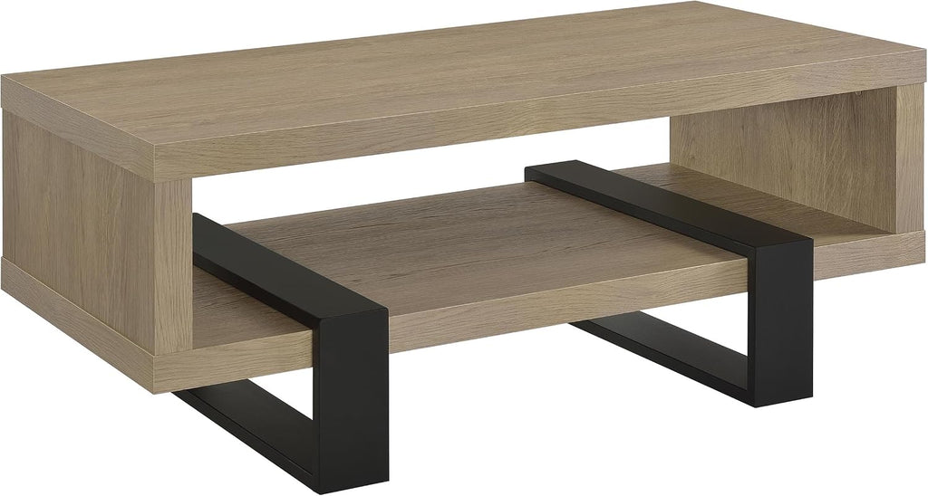 Coaster Dinard 47-Inch Rectangular Coffee Table with Storage, Latte 723688