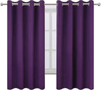 LEMOMO Purple Blackout Curtains 66 x 63 Inch Length/Set of 2 Curtain - Image 2